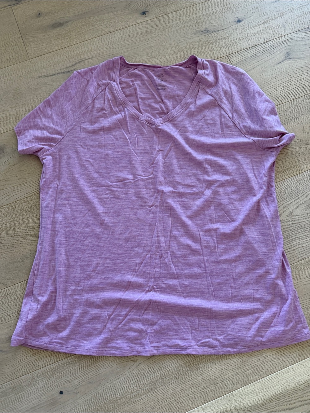 Woolx Mia V-Neck Short Sleeve Tee Shirt Women's Size 2X Merino Wool Blend